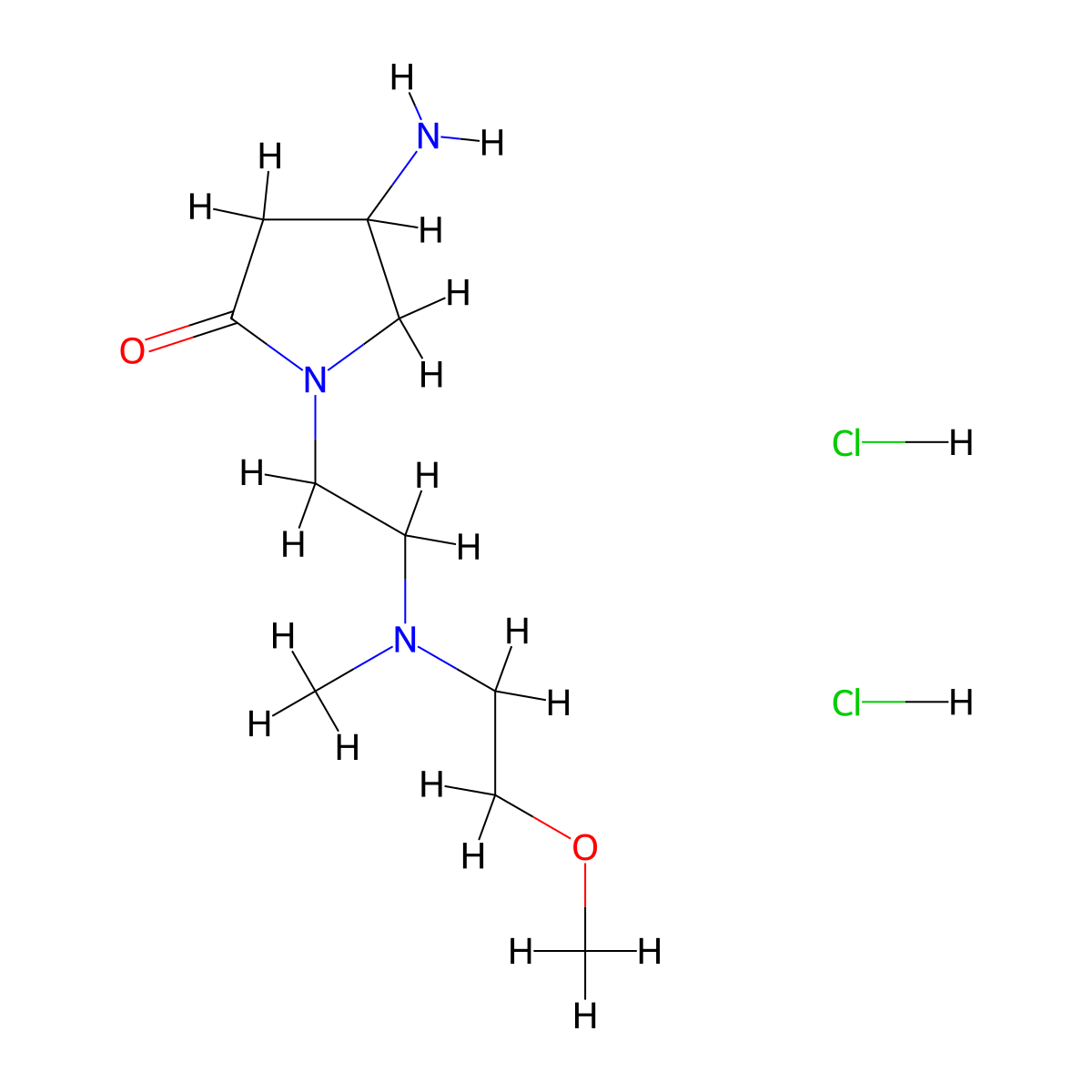 4-Amino-1-{2-[(2-methoxyethyl)(methyl)amino]ethyl}pyrrolidin-2-one dihydrochloride molecular structure, CAS 1803612-36-3