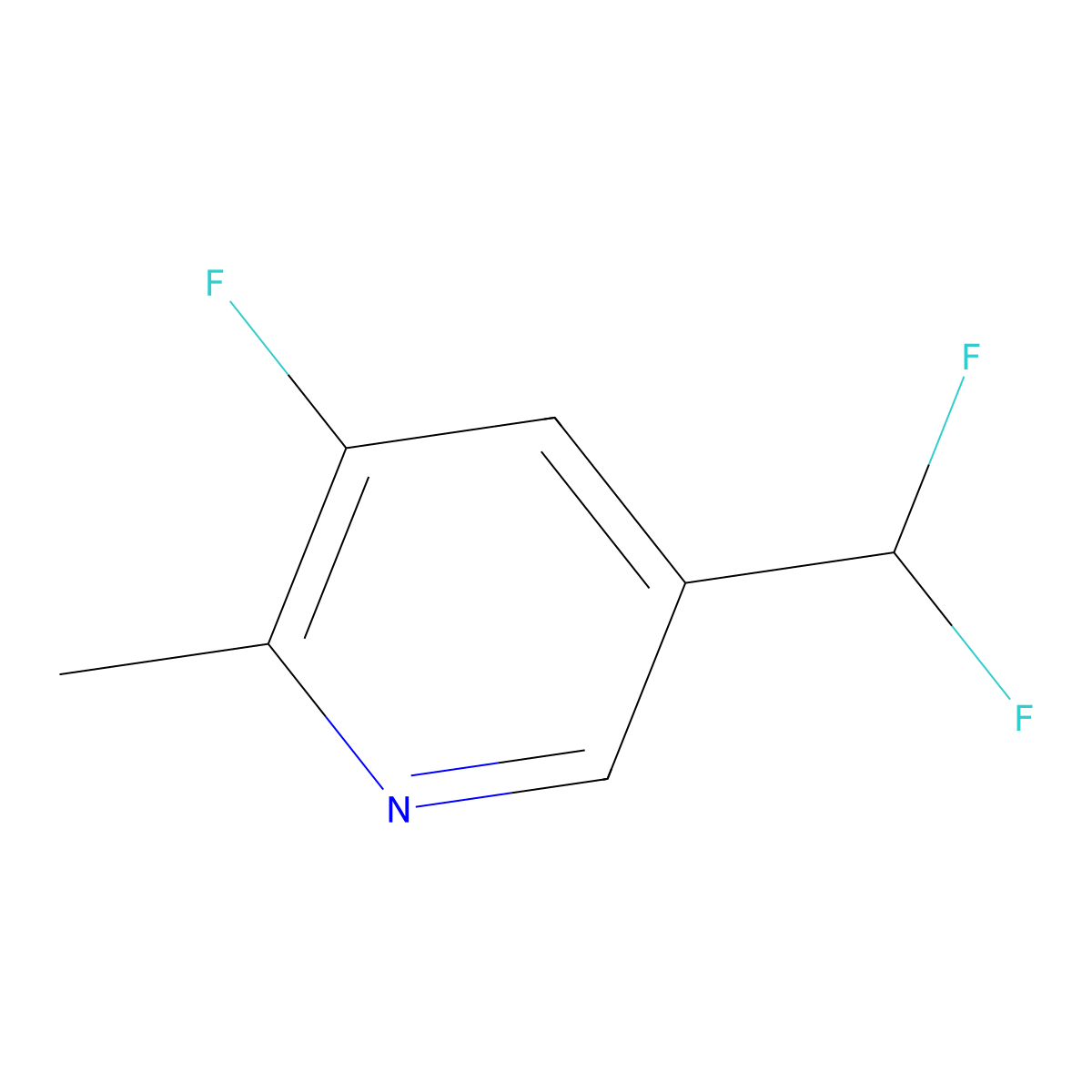 5-(Difluoromethyl)-3-fluoro-2-methylpyridine molecular structure, CAS 1803665-53-3