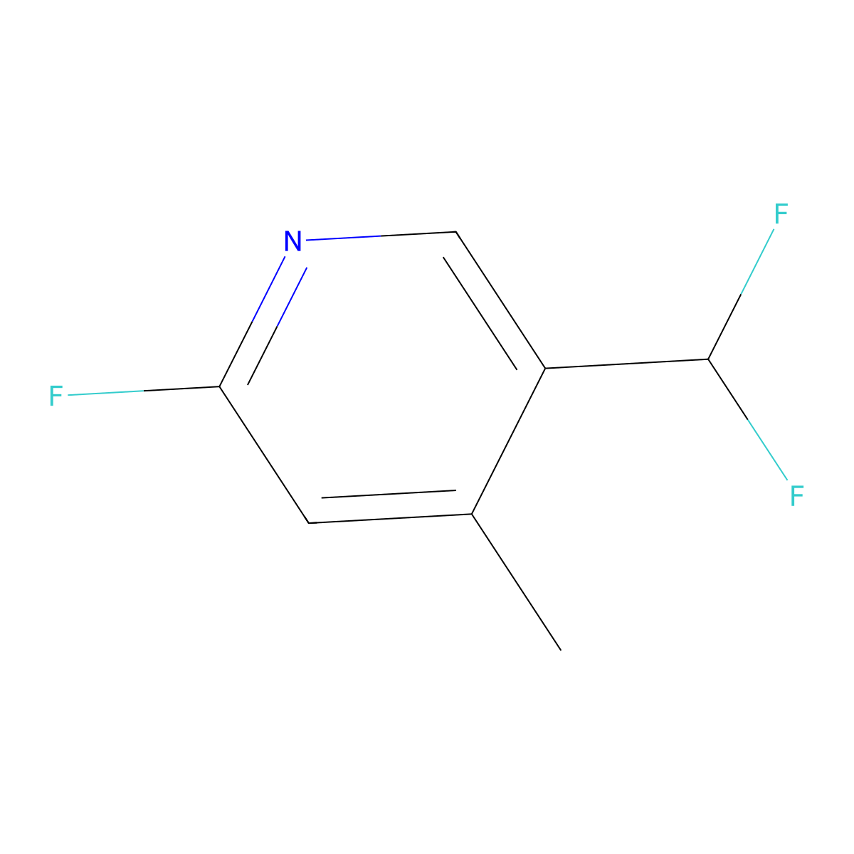 5-(Difluoromethyl)-2-fluoro-4-methylpyridine molecular structure, CAS 1803665-57-7