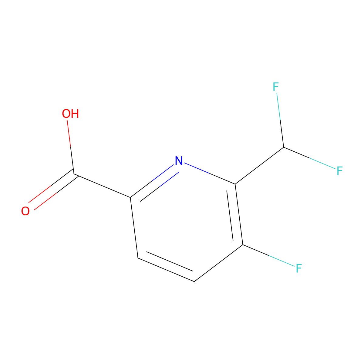 6-(Difluoromethyl)-5-fluoropyridine-2-carboxylic acid molecular structure, CAS 1803666-08-1