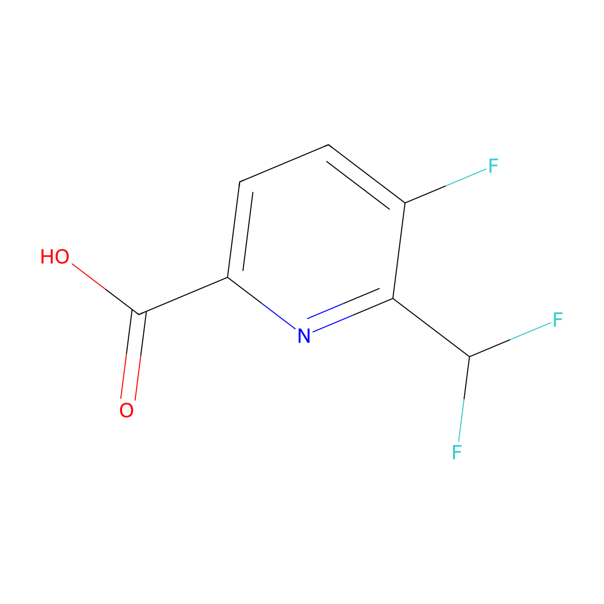 6-(Difluoromethyl)-5-fluoropyridine-2-carboxylic acid molecular structure, CAS 1803666-08-1