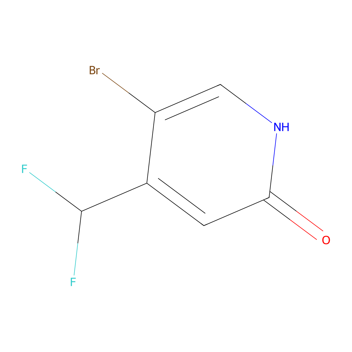 5-Bromo-4-(difluoromethyl)pyridin-2-ol molecular structure, CAS 1803696-06-1