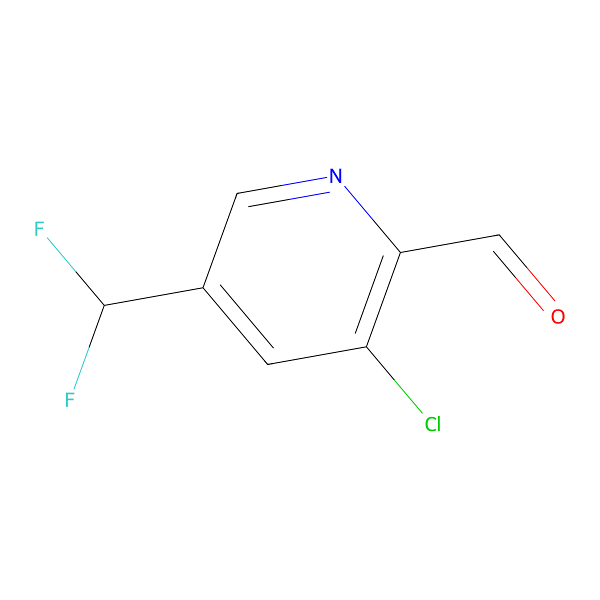 3-Chloro-5-(difluoromethyl)picolinaldehyde molecular structure, CAS 1803703-03-8