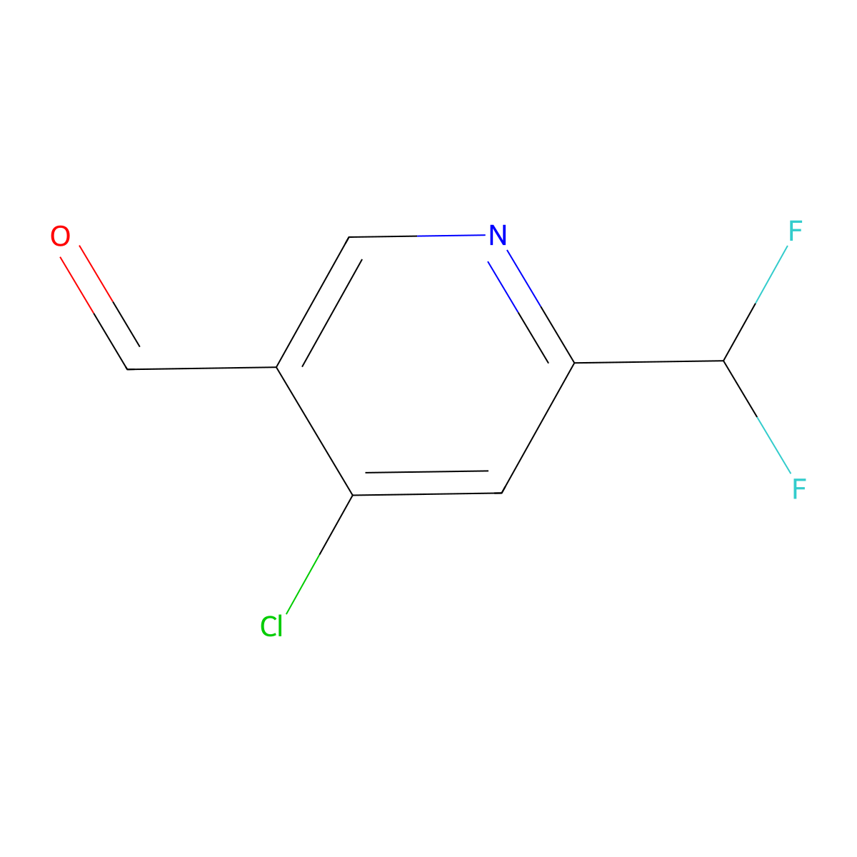 4-Chloro-6-(difluoromethyl)nicotinaldehyde molecular structure, CAS 1803703-06-1
