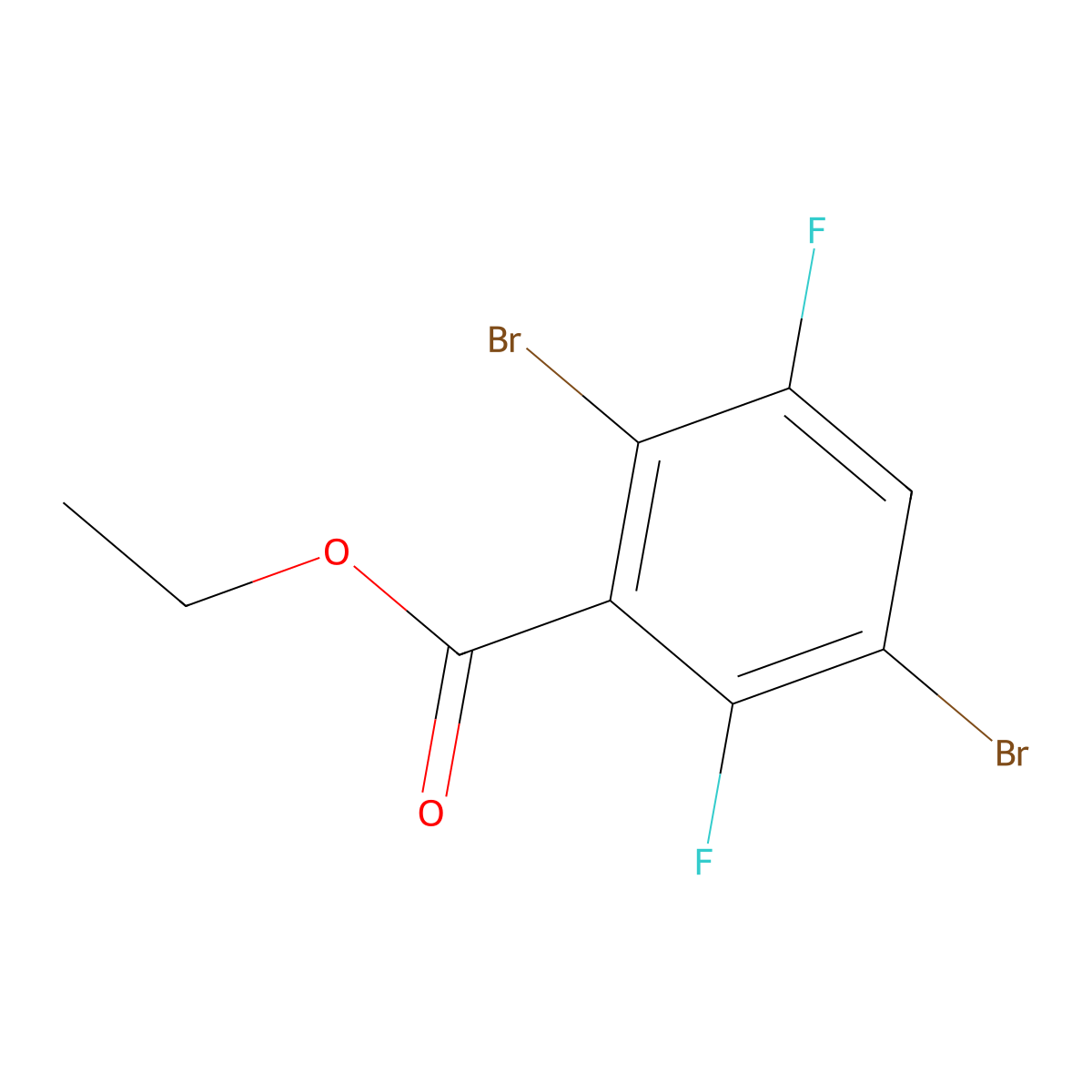 Ethyl 2,5-dibromo-3,6-difluorobenzoate molecular structure, CAS 1803707-24-5