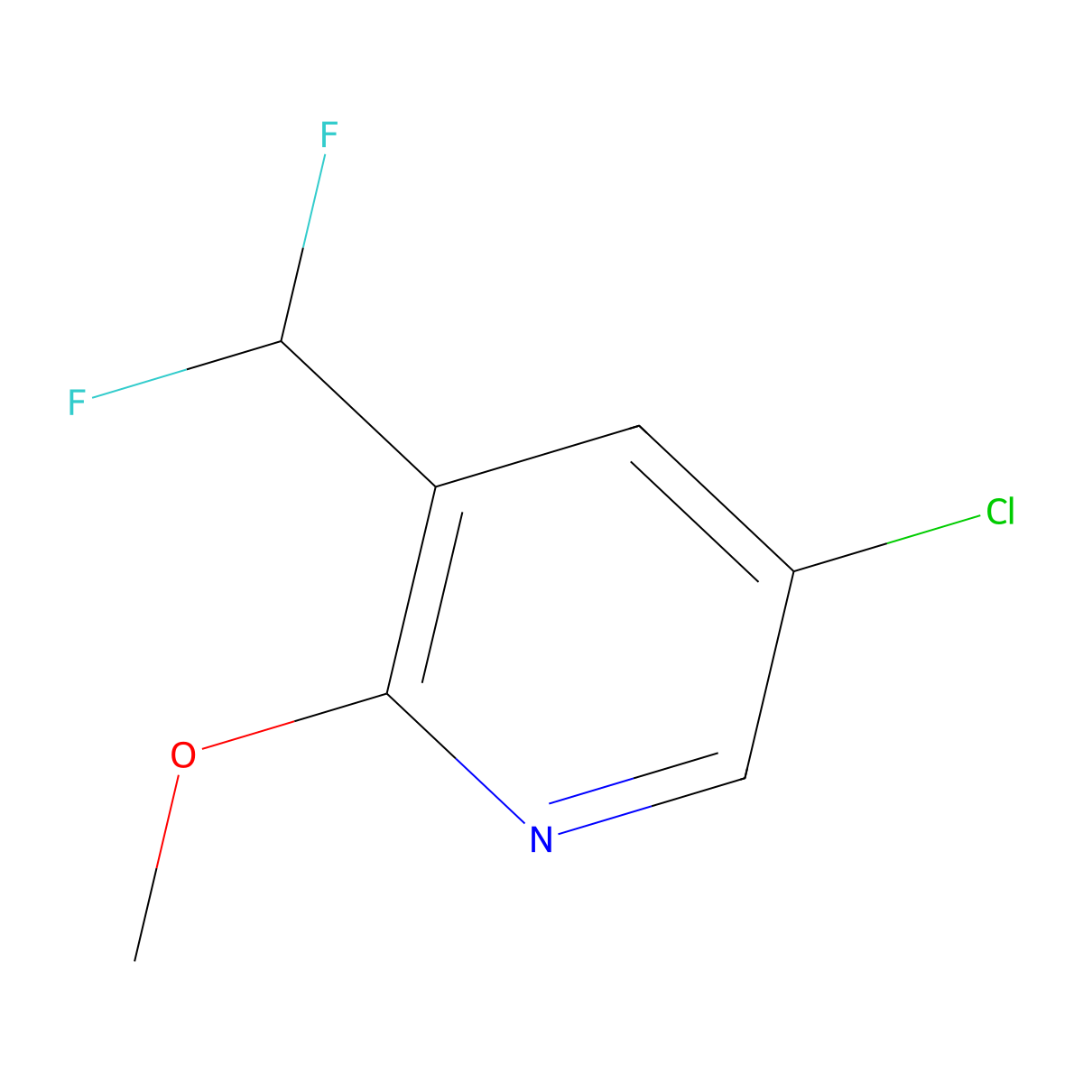 5-Chloro-3-(difluoromethyl)-2-methoxypyridine molecular structure, CAS 1803709-65-0