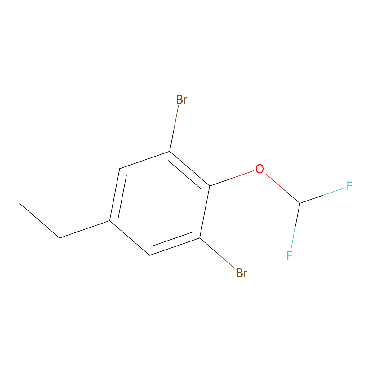 1,3-Dibromo-2-difluoromethoxy-5-ethylbenzene molecular structure, CAS 1803711-68-3