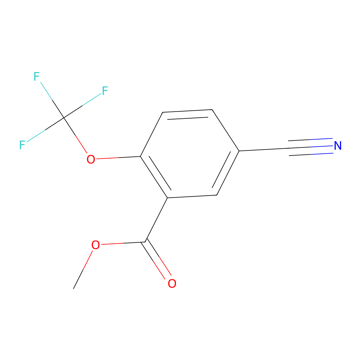 Methyl 5-cyano-2-(trifluoromethoxy)benzoate molecular structure, CAS 1803711-87-6