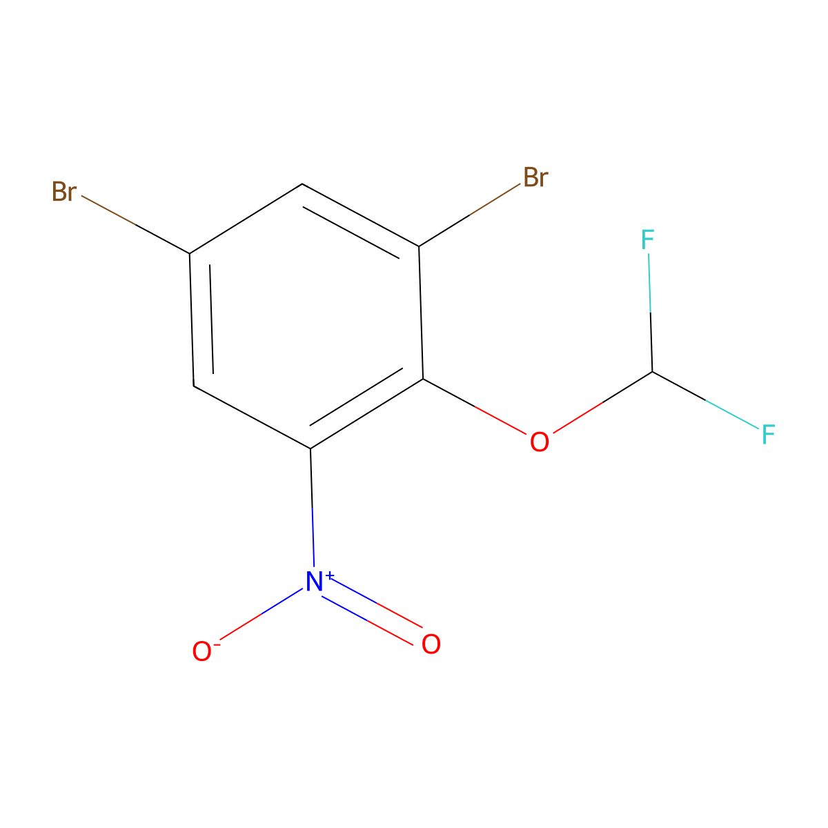 1,5-Dibromo-2-difluoromethoxy-3-nitrobenzene molecular structure, CAS 1803712-29-9