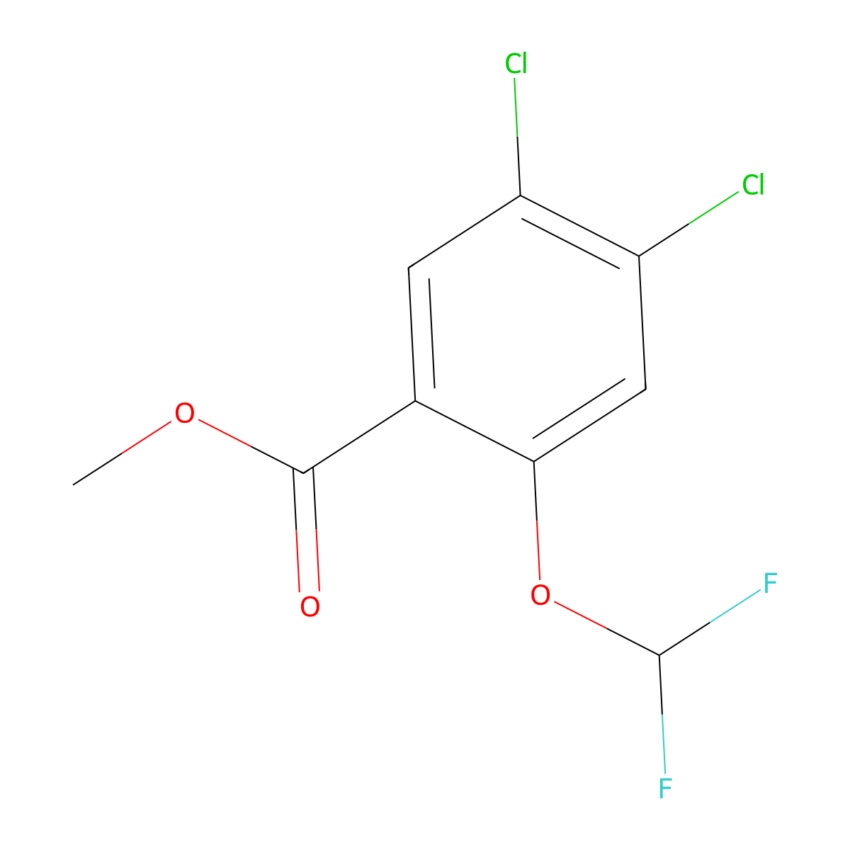Methyl 4,5-dichloro-2-(difluoromethoxy)benzoate molecular structure, CAS 1803713-06-5