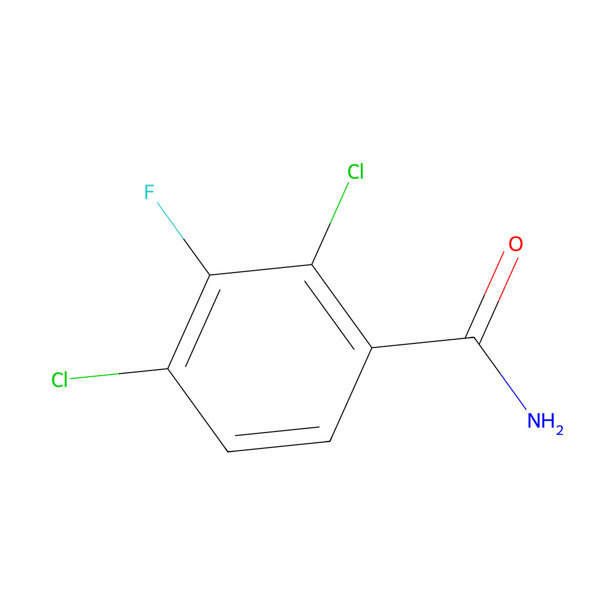 2,4-Dichloro-3-fluorobenzamide molecular structure, CAS 1803718-49-1