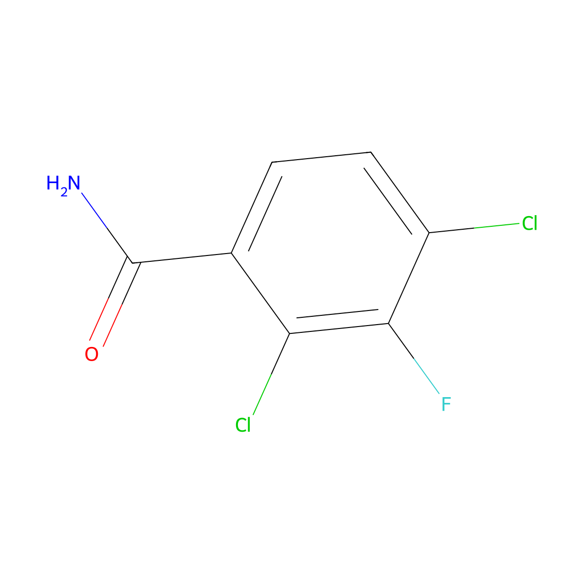 2,4-Dichloro-3-fluorobenzamide molecular structure, CAS 1803718-49-1