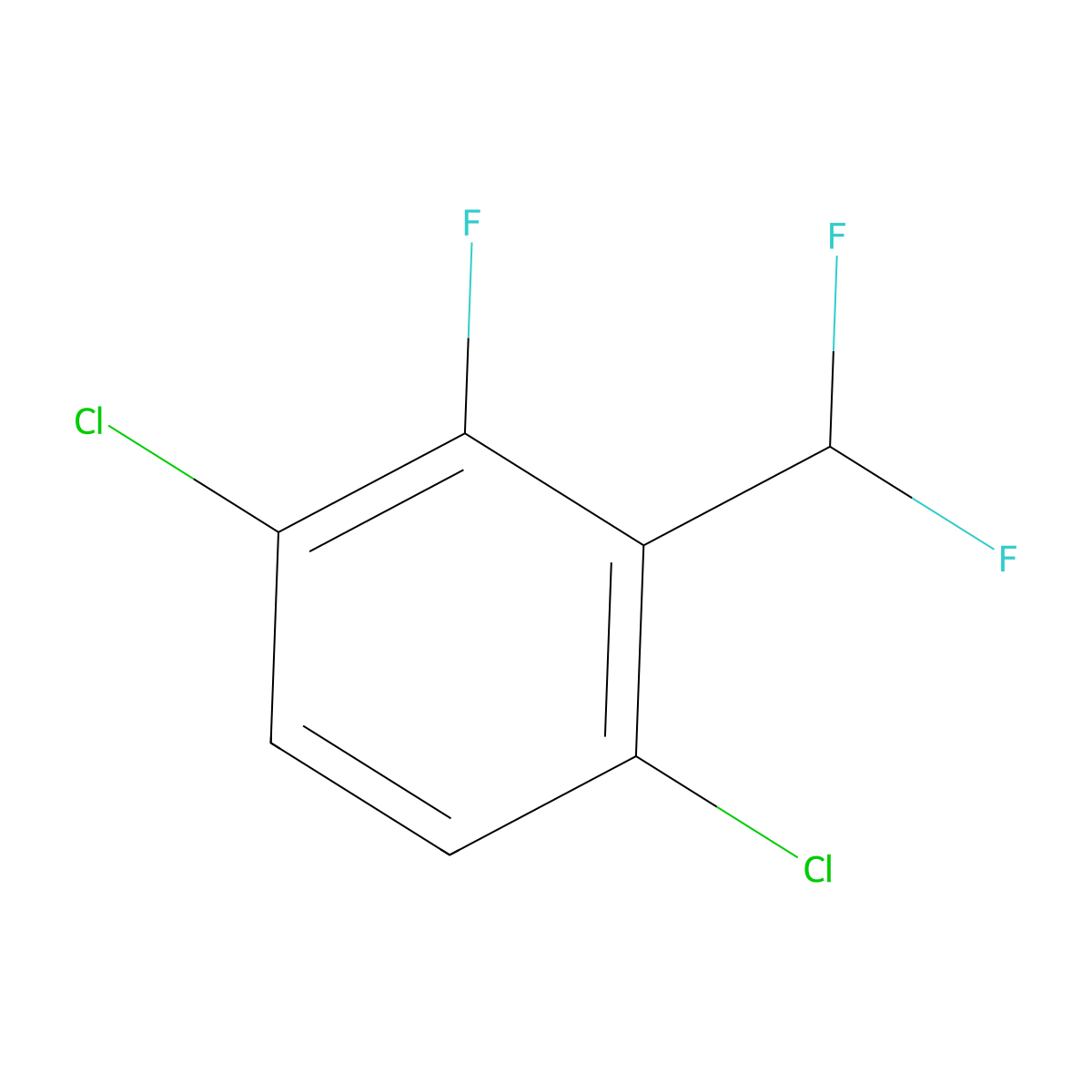 1,4-Dichloro-2-(difluoromethyl)-3-fluorobenzene molecular structure, CAS 1803718-54-8