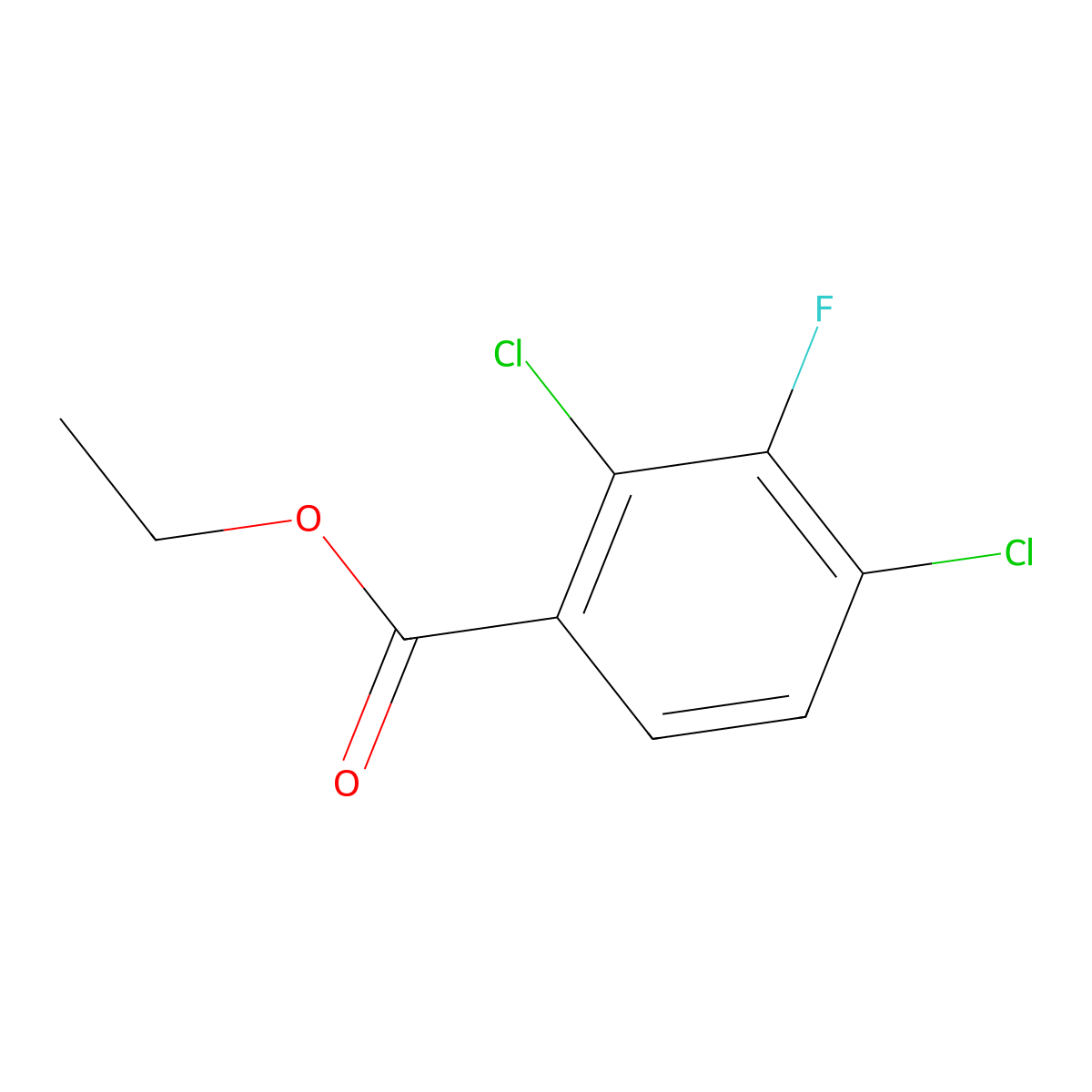Ethyl 2,4-dichloro-3-fluorobenzoate molecular structure, CAS 1803718-57-1