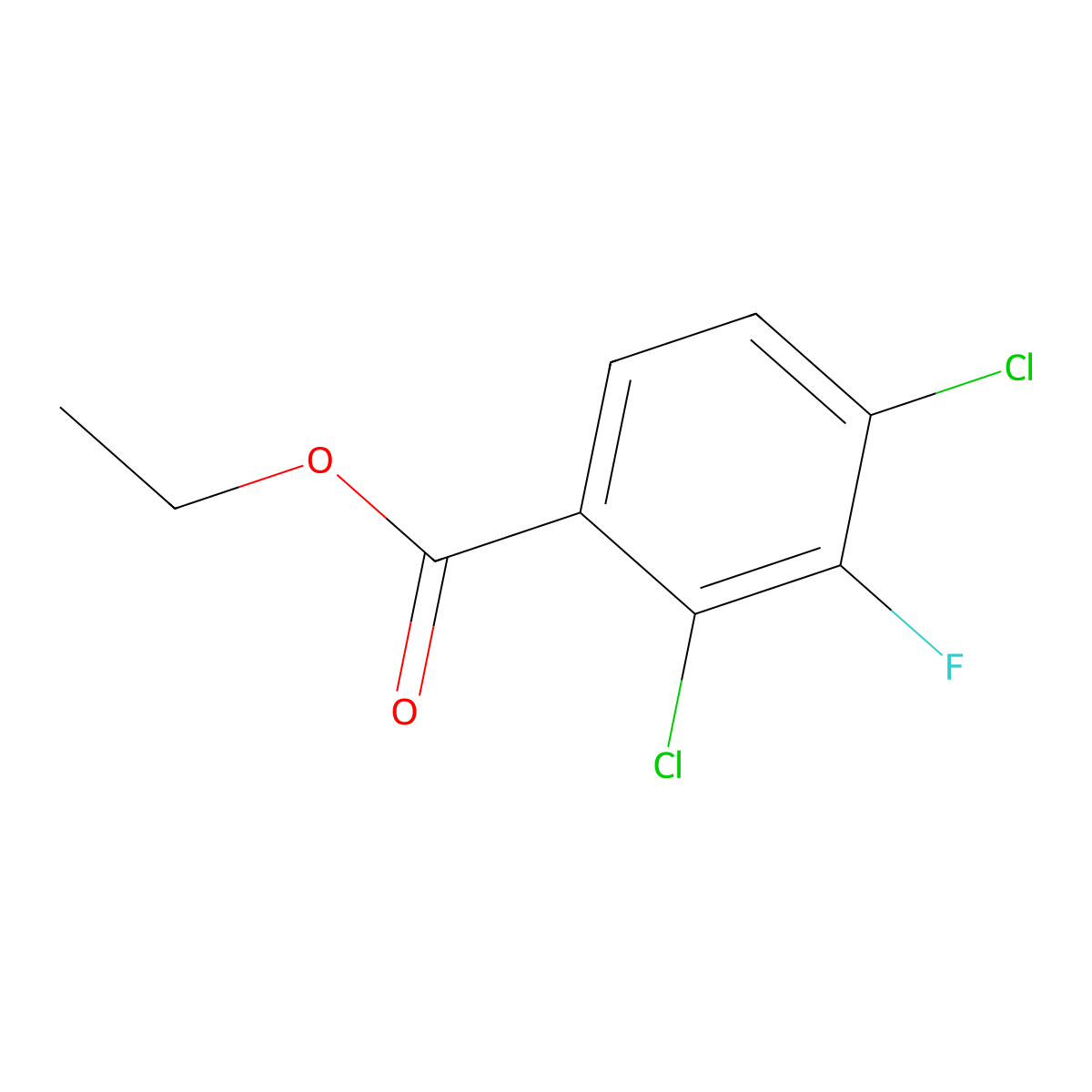 Ethyl 2,4-dichloro-3-fluorobenzoate molecular structure, CAS 1803718-57-1