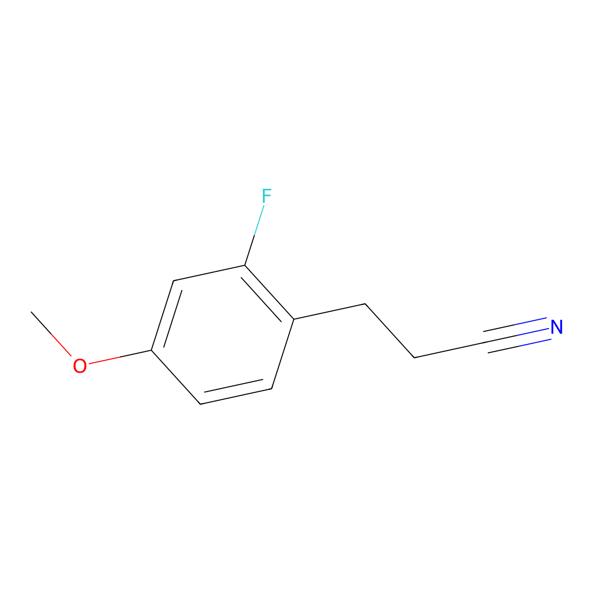 3-(2-Fluoro-4-methoxyphenyl)propanenitrile molecular structure, CAS 1803727-00-5