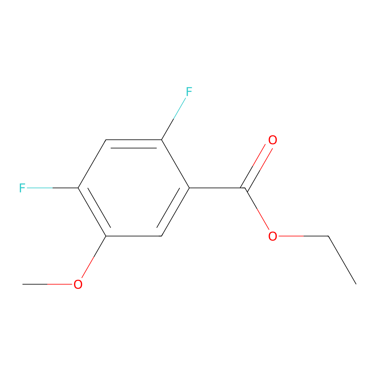 Ethyl 2,4-difluoro-5-methoxybenzoate molecular structure, CAS 1803729-23-8