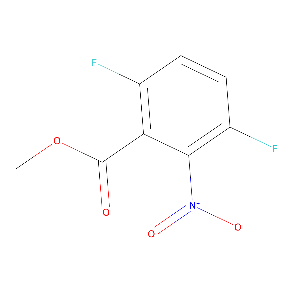Methyl 2,5-difluoro-6-nitrobenzoate molecular structure, CAS 1803730-28-0