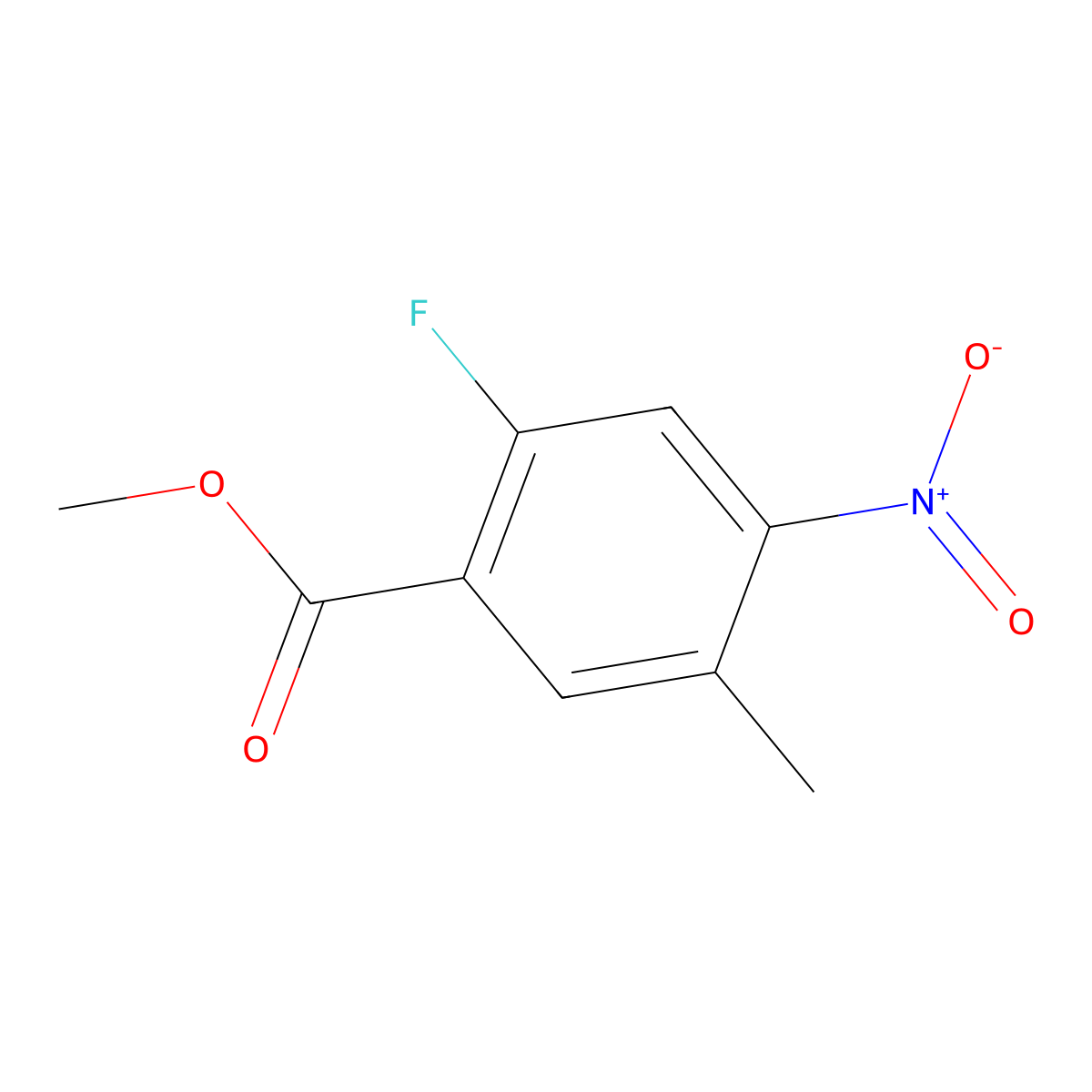 Methyl 2-fluoro-5-methyl-4-nitrobenzoate molecular structure, CAS 1803736-71-1
