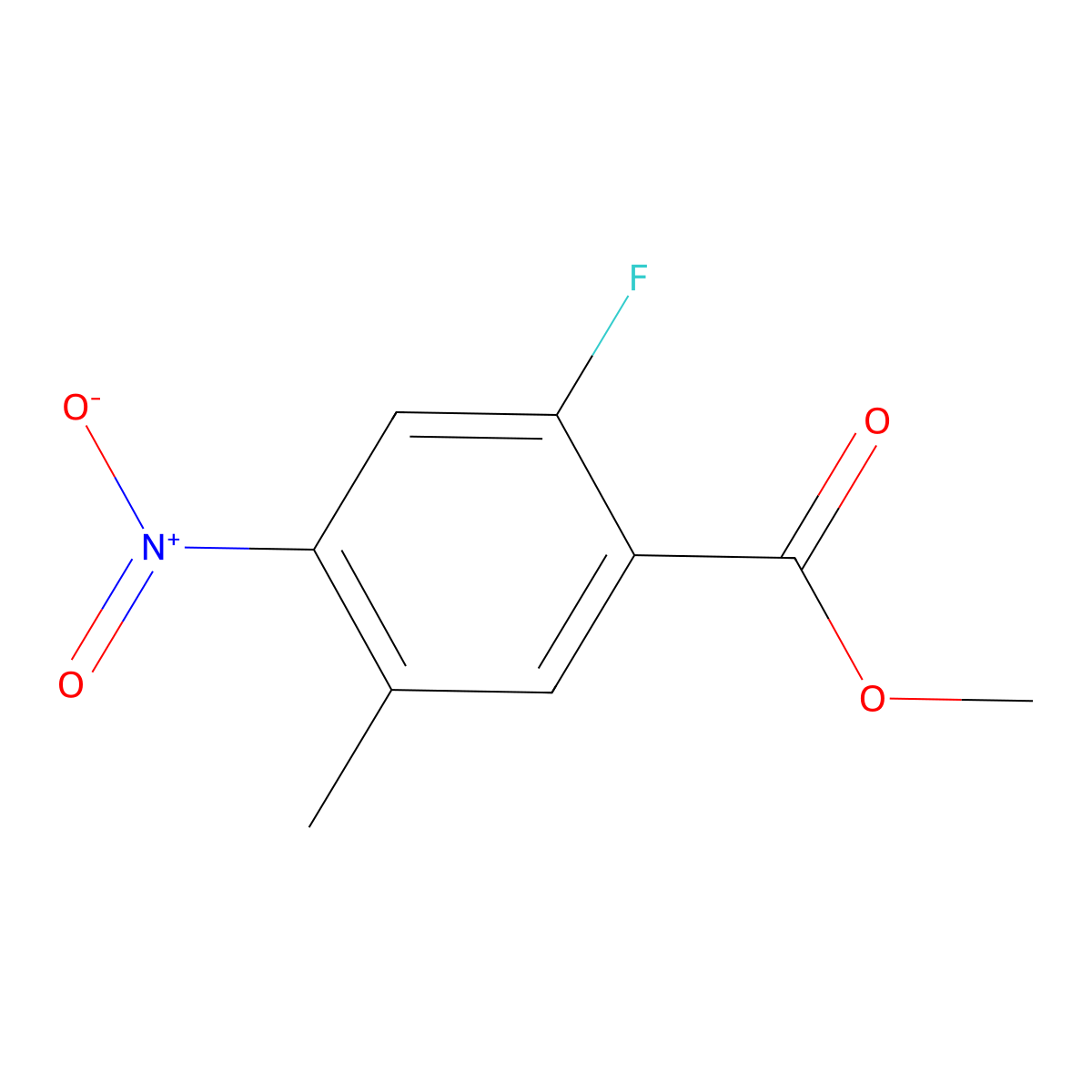 Methyl 2-fluoro-5-methyl-4-nitrobenzoate molecular structure, CAS 1803736-71-1