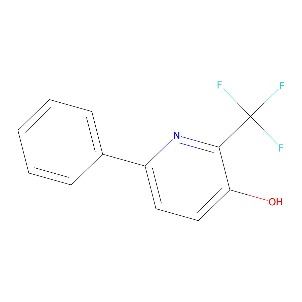 3-Pyridinol, 6-phenyl-2-(trifluoromethyl)- molecular structure, CAS 1803736-72-2