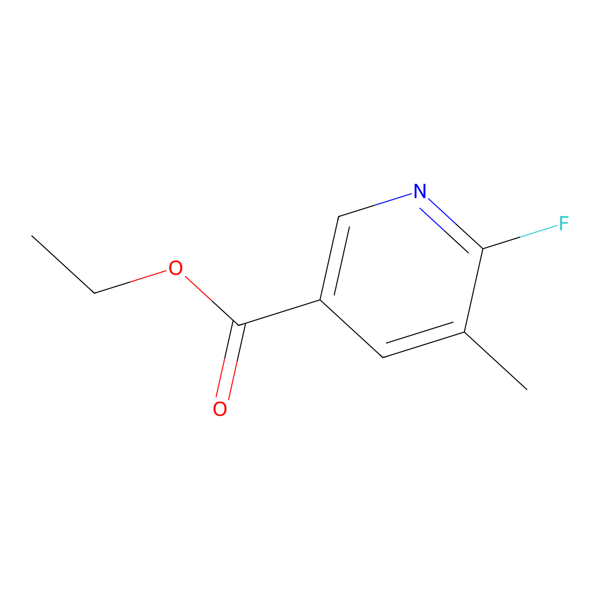 Ethyl 6-fluoro-5-methylnicotinate molecular structure, CAS 1803738-26-2