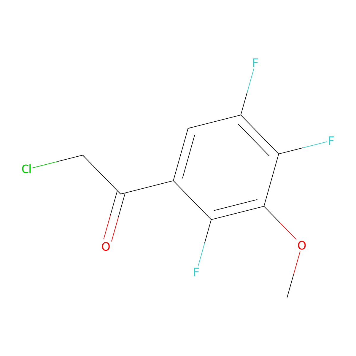 2-Chloro-1-(2,4,5-trifluoro-3-methoxyphenyl)ethan-1-one molecular structure, CAS 1803740-58-0