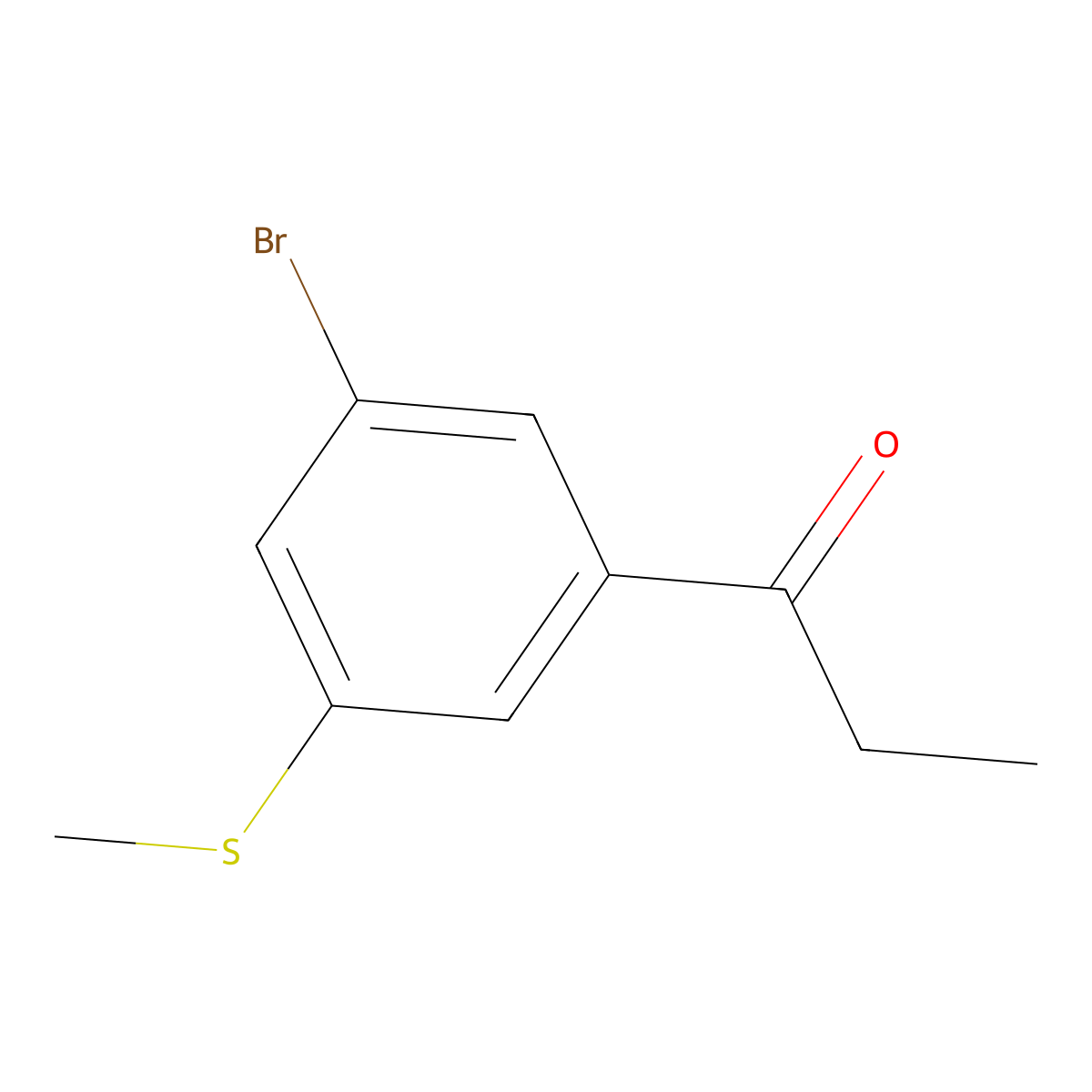 1-(3-Bromo-5-(methylthio)phenyl)propan-1-one molecular structure, CAS 1803742-85-9