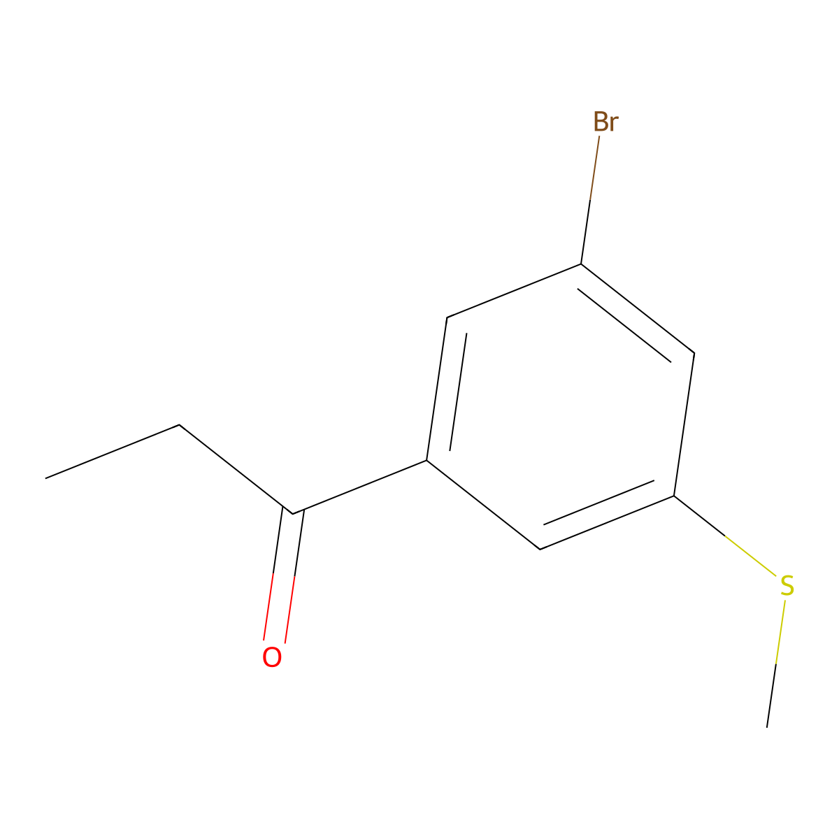 1-(3-Bromo-5-(methylthio)phenyl)propan-1-one molecular structure, CAS 1803742-85-9