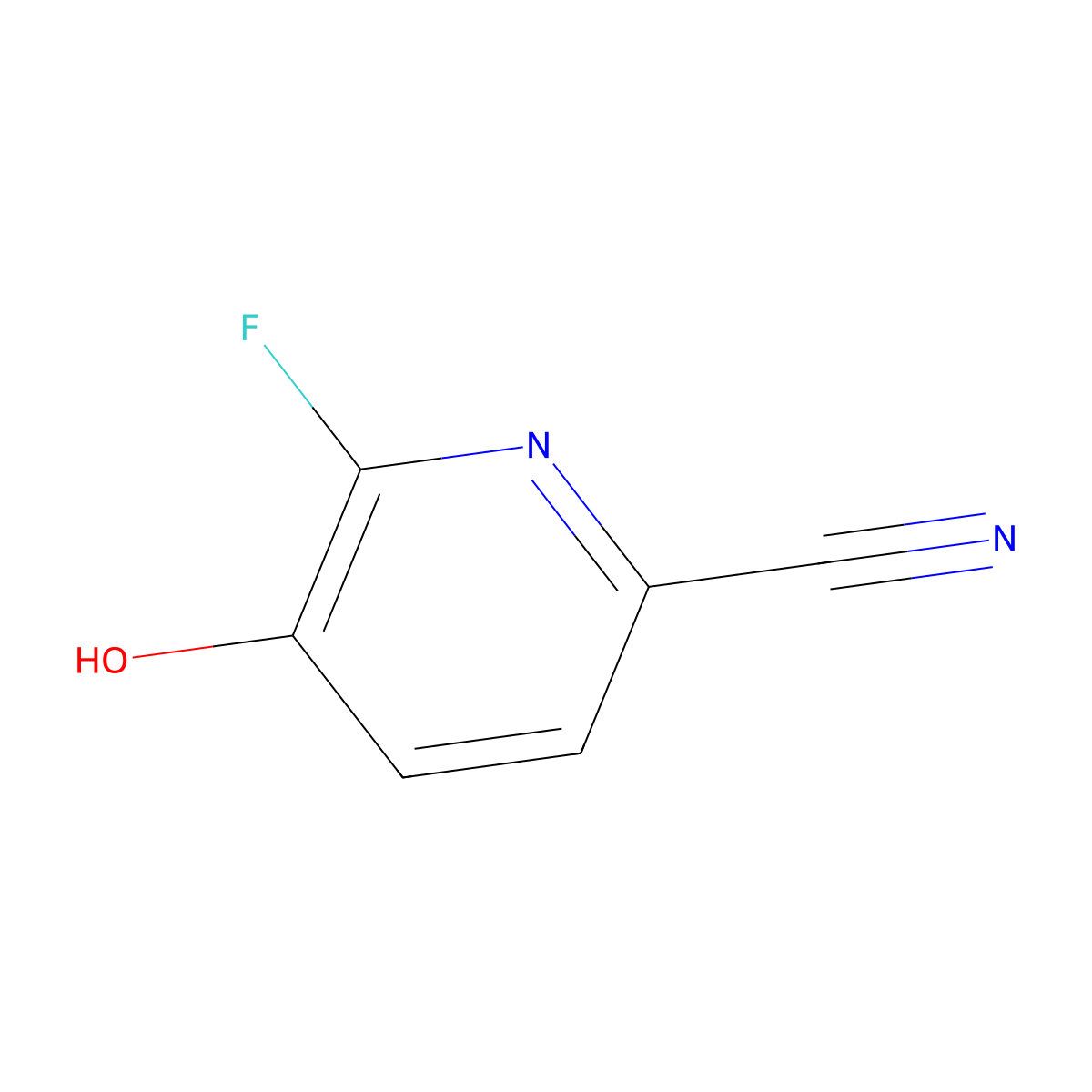 6-Fluoro-5-hydroxypicolinonitrile molecular structure, CAS 1803748-06-2