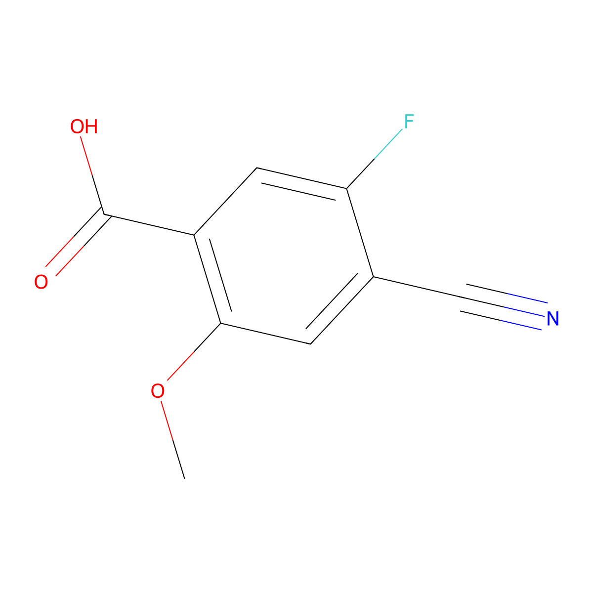4-Cyano-5-fluoro-2-methoxybenzoic acid molecular structure, CAS 1803750-74-4