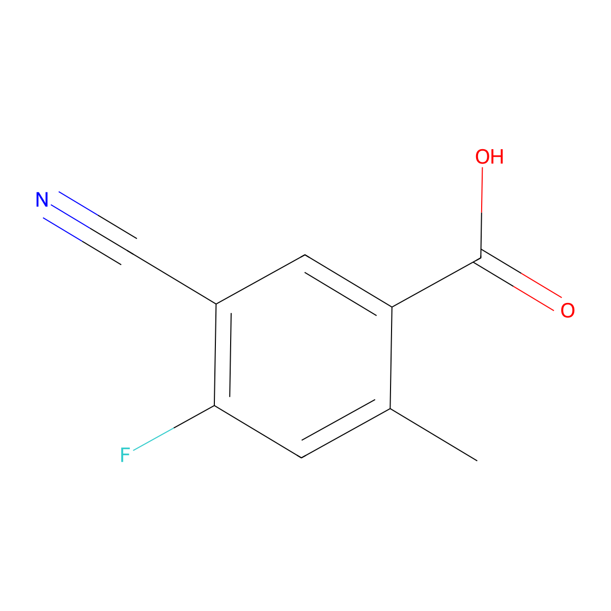 5-Cyano-4-fluoro-2-methylbenzoic acid molecular structure, CAS 1803752-66-0