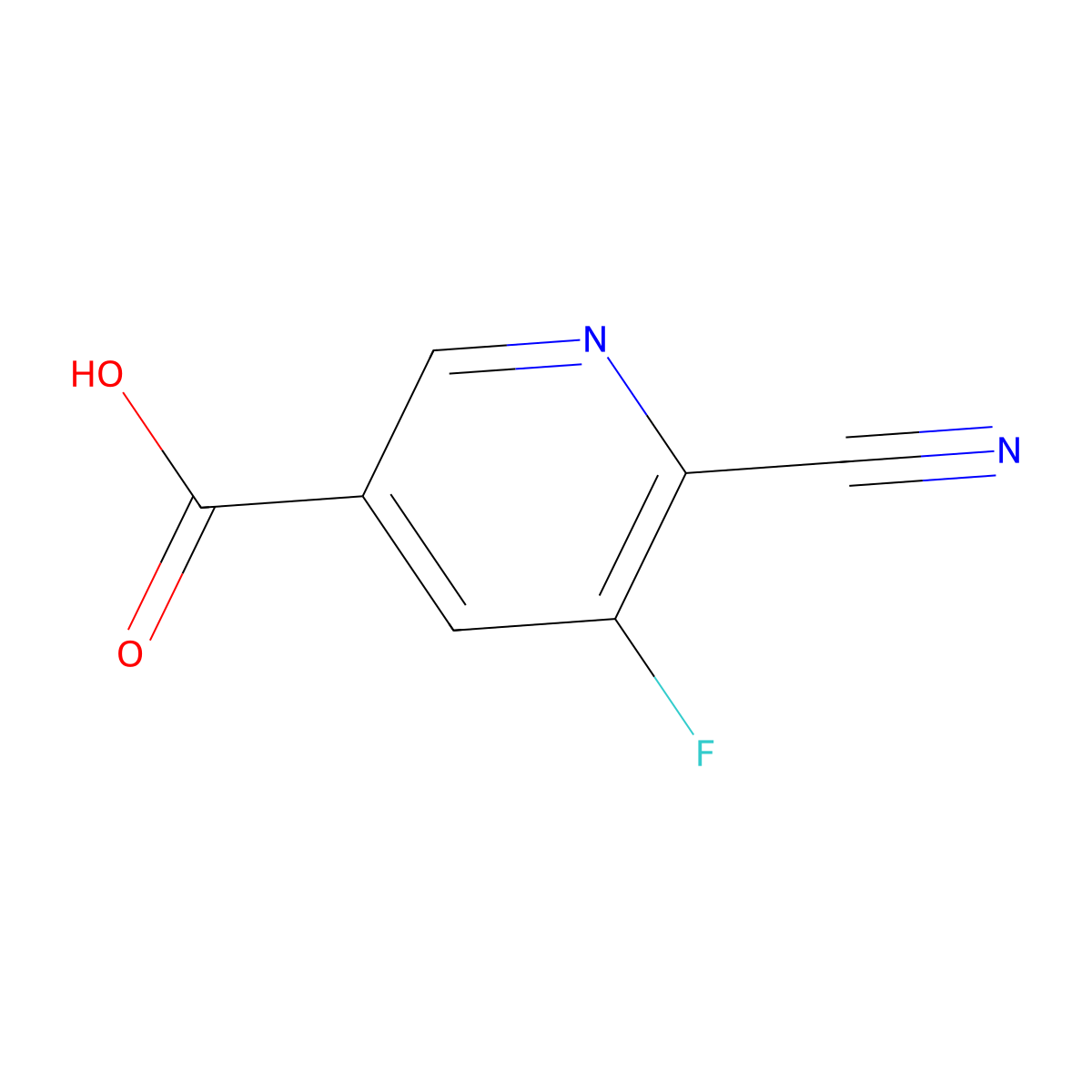 6-Cyano-5-fluoronicotinic acid molecular structure, CAS 1803753-81-2