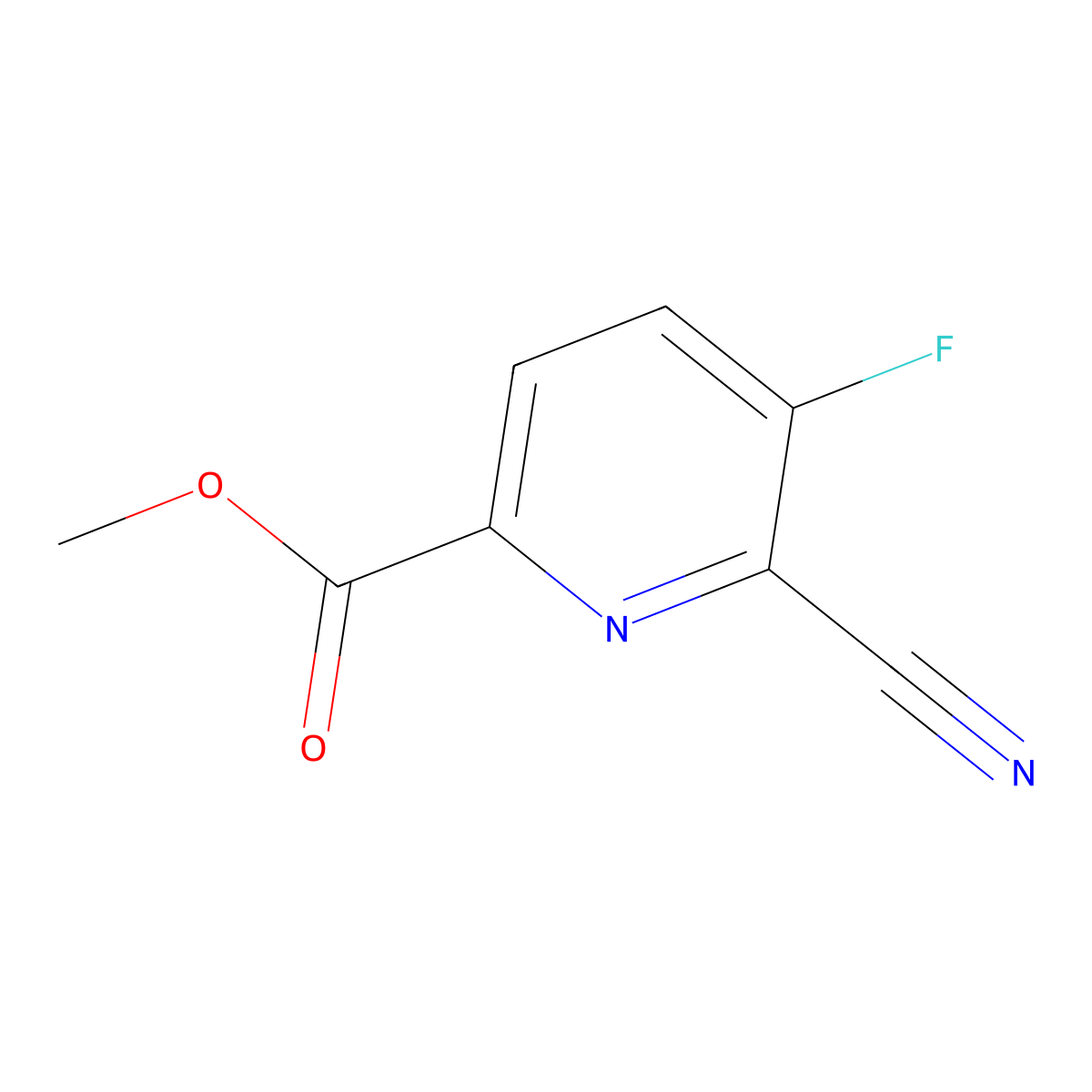 Methyl 6-cyano-5-fluoropyridine-2-carboxylate molecular structure, CAS 1803754-01-9