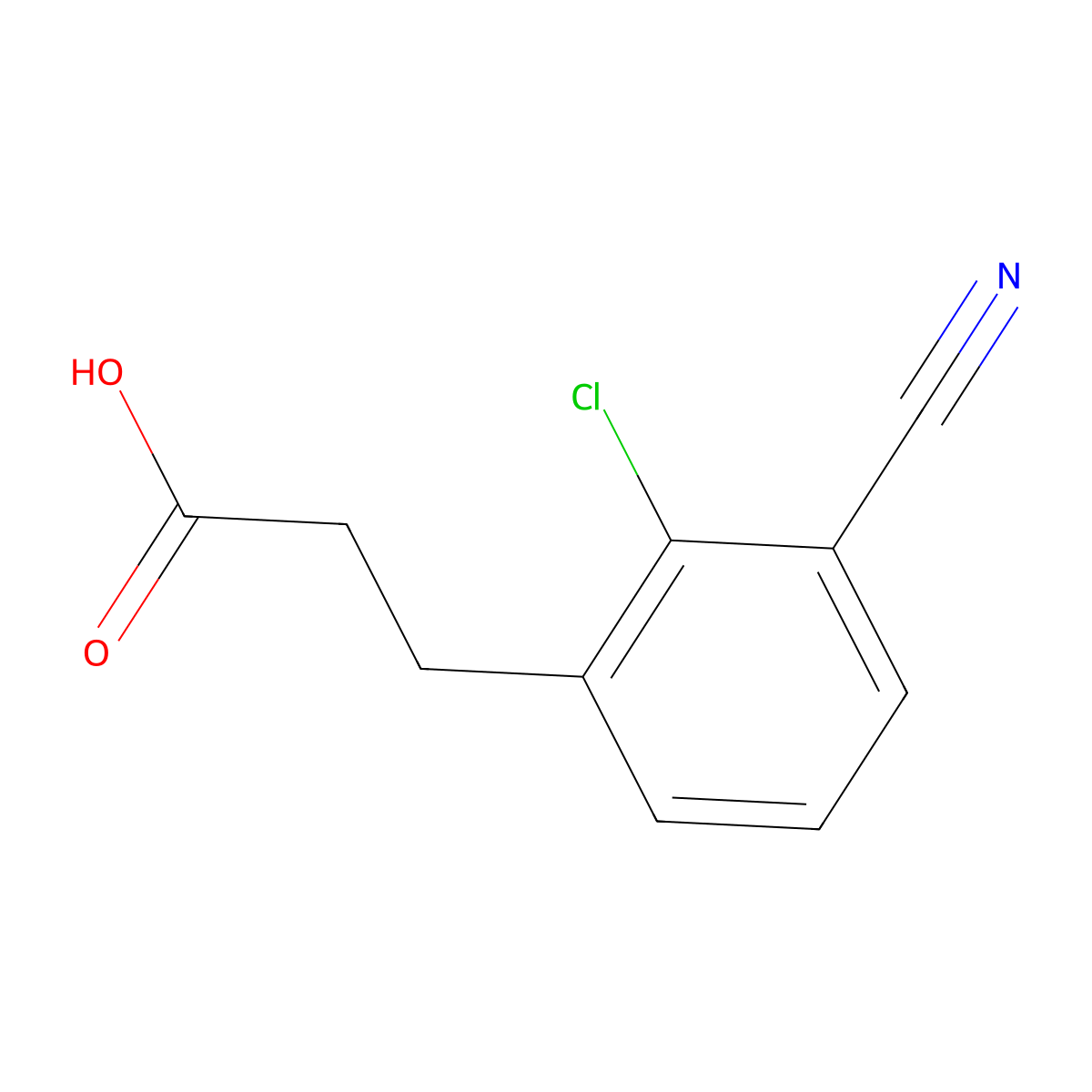 3-(2-Chloro-3-cyanophenyl)propanoic acid molecular structure, CAS 1803756-50-4