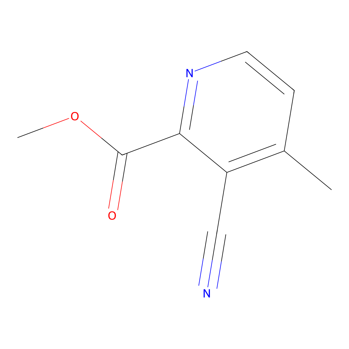 Methyl 3-cyano-4-methylpyridine-2-carboxylate molecular structure, CAS 1803759-90-1