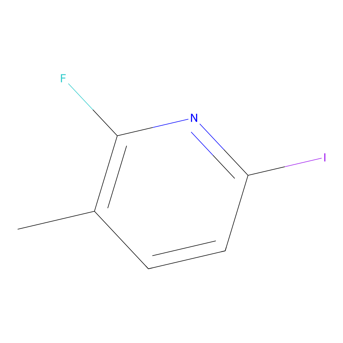 2-Fluoro-6-iodo-3-methylpyridine molecular structure, CAS 1803765-66-3