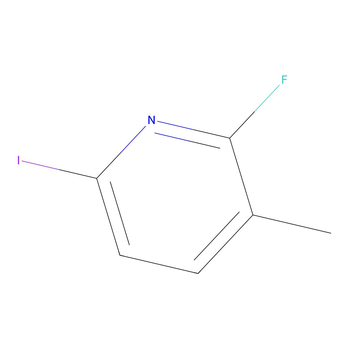 2-Fluoro-6-iodo-3-methylpyridine molecular structure, CAS 1803765-66-3