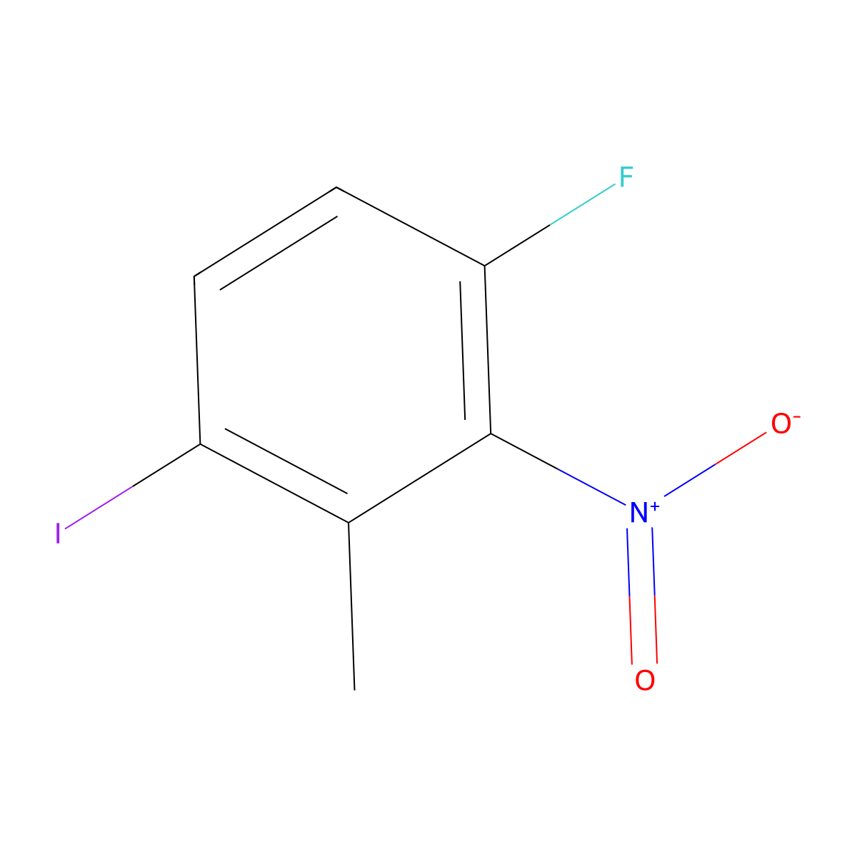 1-Fluoro-4-iodo-3-methyl-2-nitro-benzene molecular structure, CAS 1803766-15-5