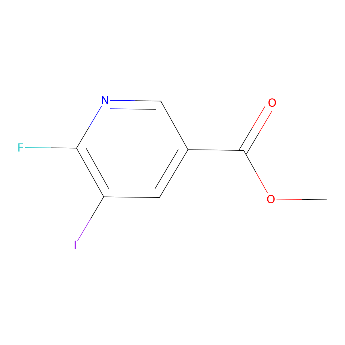Methyl 6-fluoro-5-iodonicotinate molecular structure, CAS 1803767-23-8