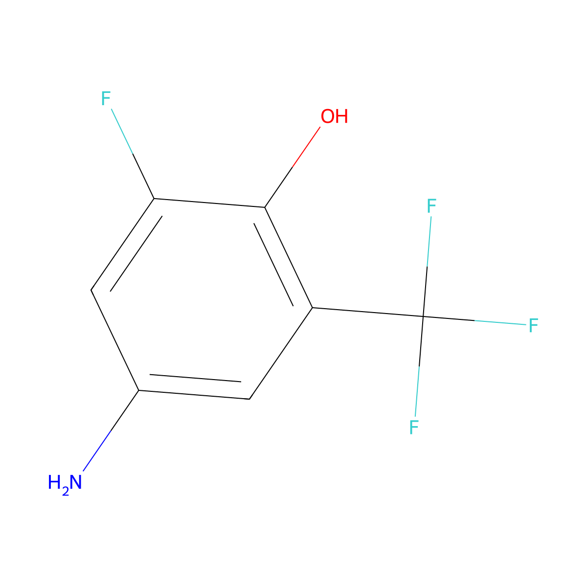 4-Amino-2-fluoro-6-(trifluoromethyl)phenol molecular structure, CAS 1803770-85-5