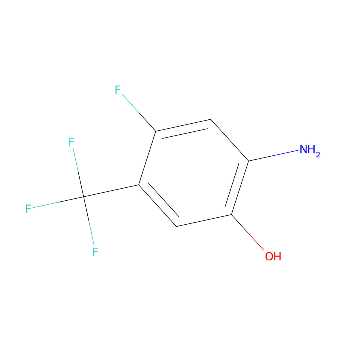 2-Amino-4-fluoro-5-(trifluoromethyl)phenol molecular structure, CAS 1803770-86-6