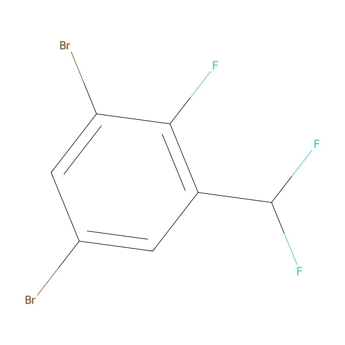 1,5-Dibromo-3-(difluoromethyl)-2-fluorobenzene molecular structure, CAS 1803776-87-5