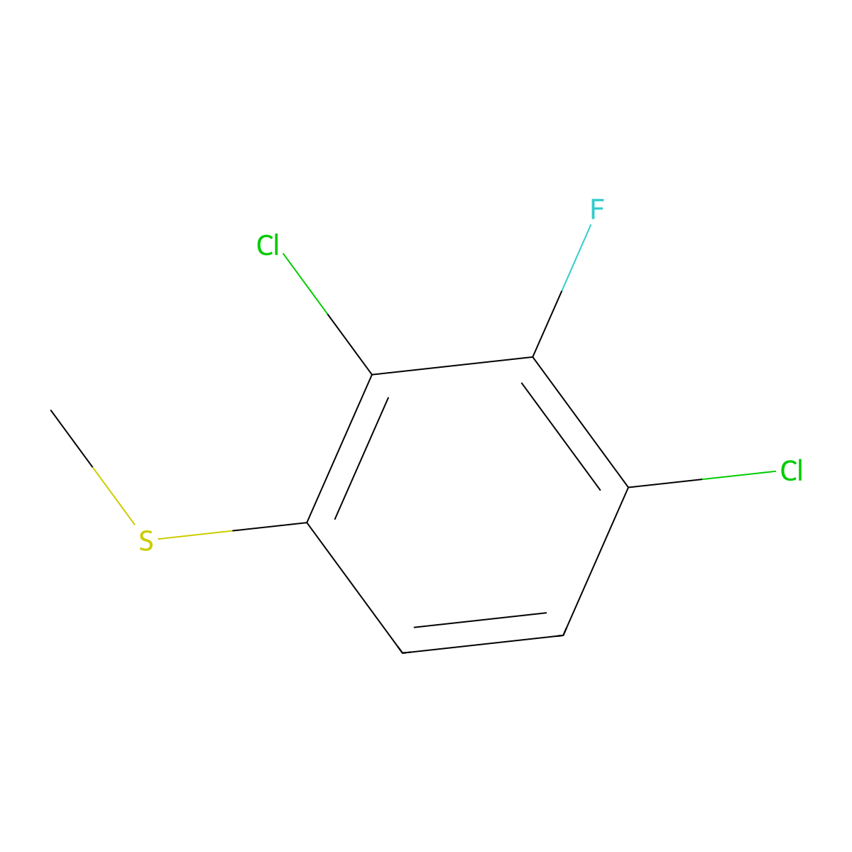 (2,4-Dichloro-3-fluorophenyl)(methyl)sulfane molecular structure, CAS 1803777-42-5