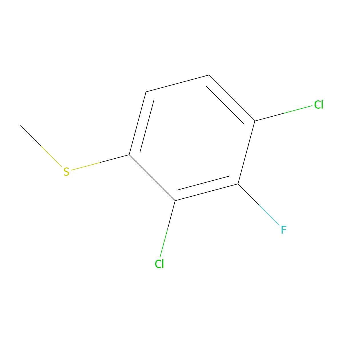 (2,4-Dichloro-3-fluorophenyl)(methyl)sulfane molecular structure, CAS 1803777-42-5