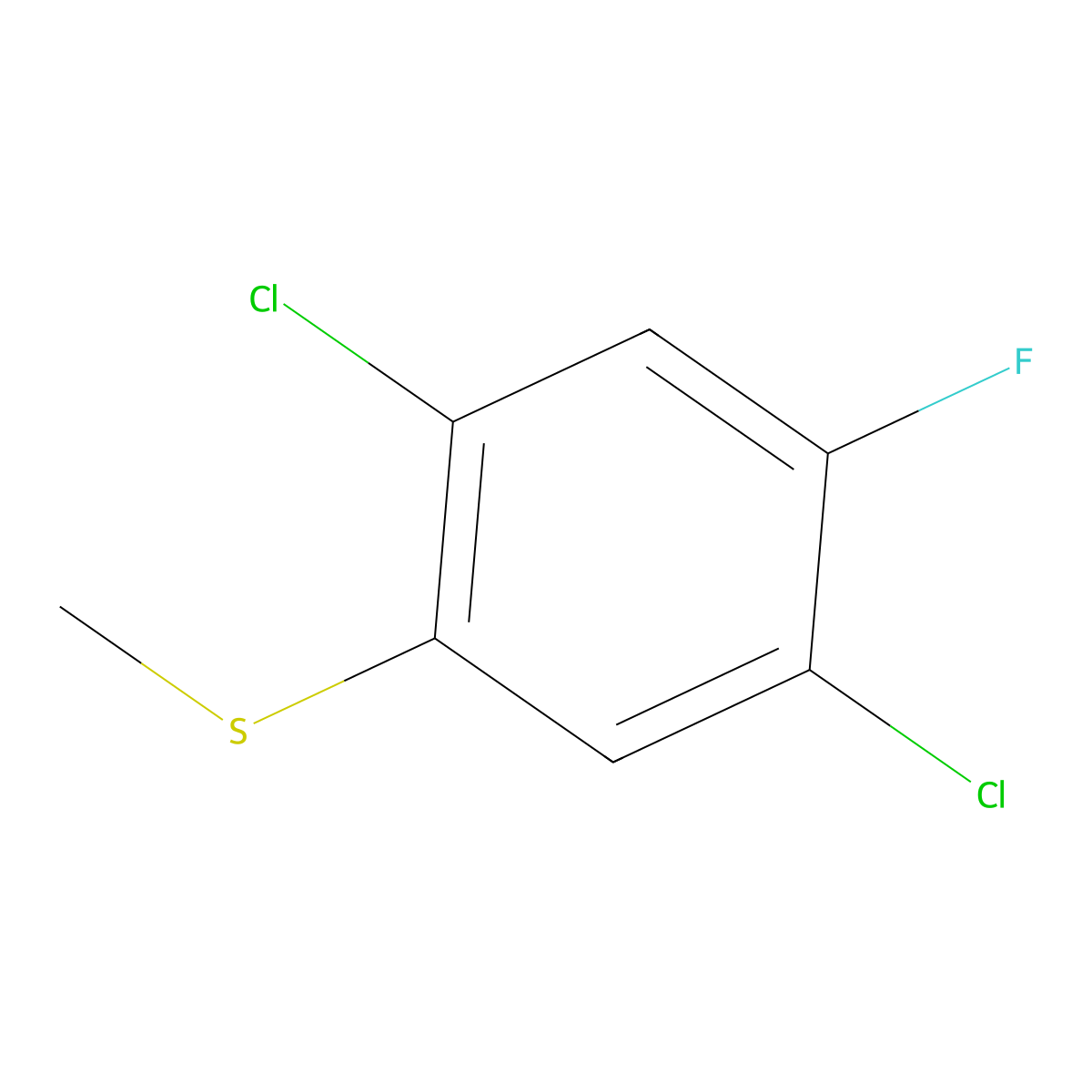 (2,5-Dichloro-4-fluorophenyl)(methyl)sulfane molecular structure, CAS 1803777-45-8
