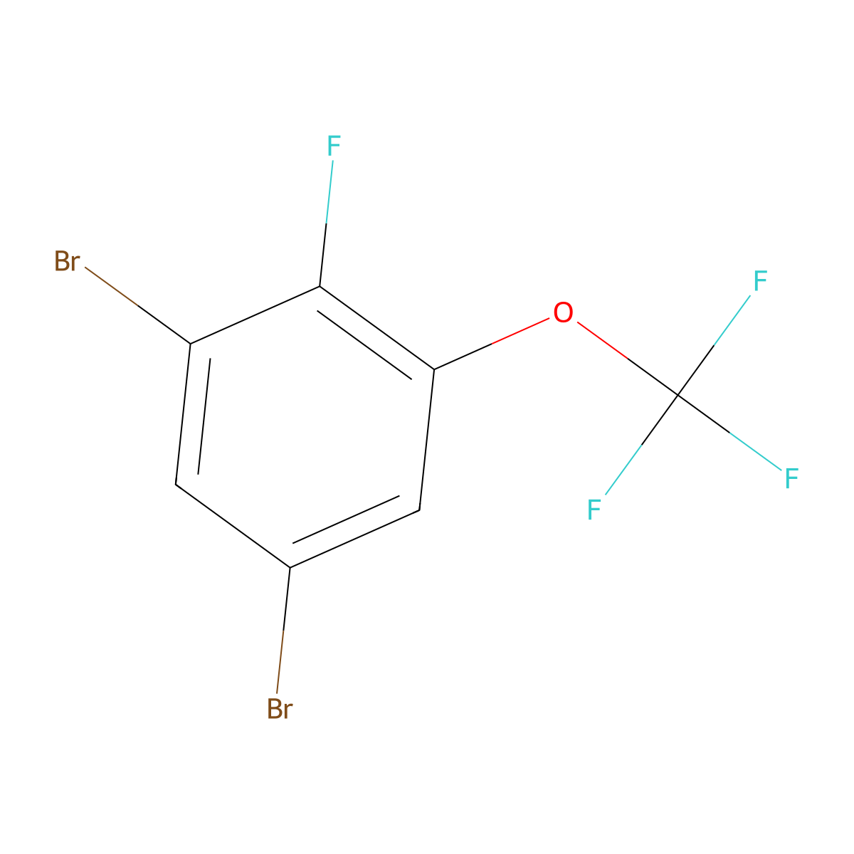 1,5-Dibromo-2-fluoro-3-(trifluoromethoxy)benzene molecular structure, CAS 1803779-16-9