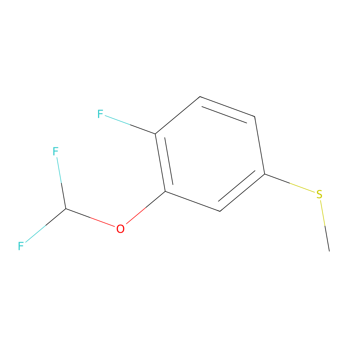 (3-(Difluoromethoxy)-4-fluorophenyl)(methyl)sulfane molecular structure, CAS 1803779-43-2