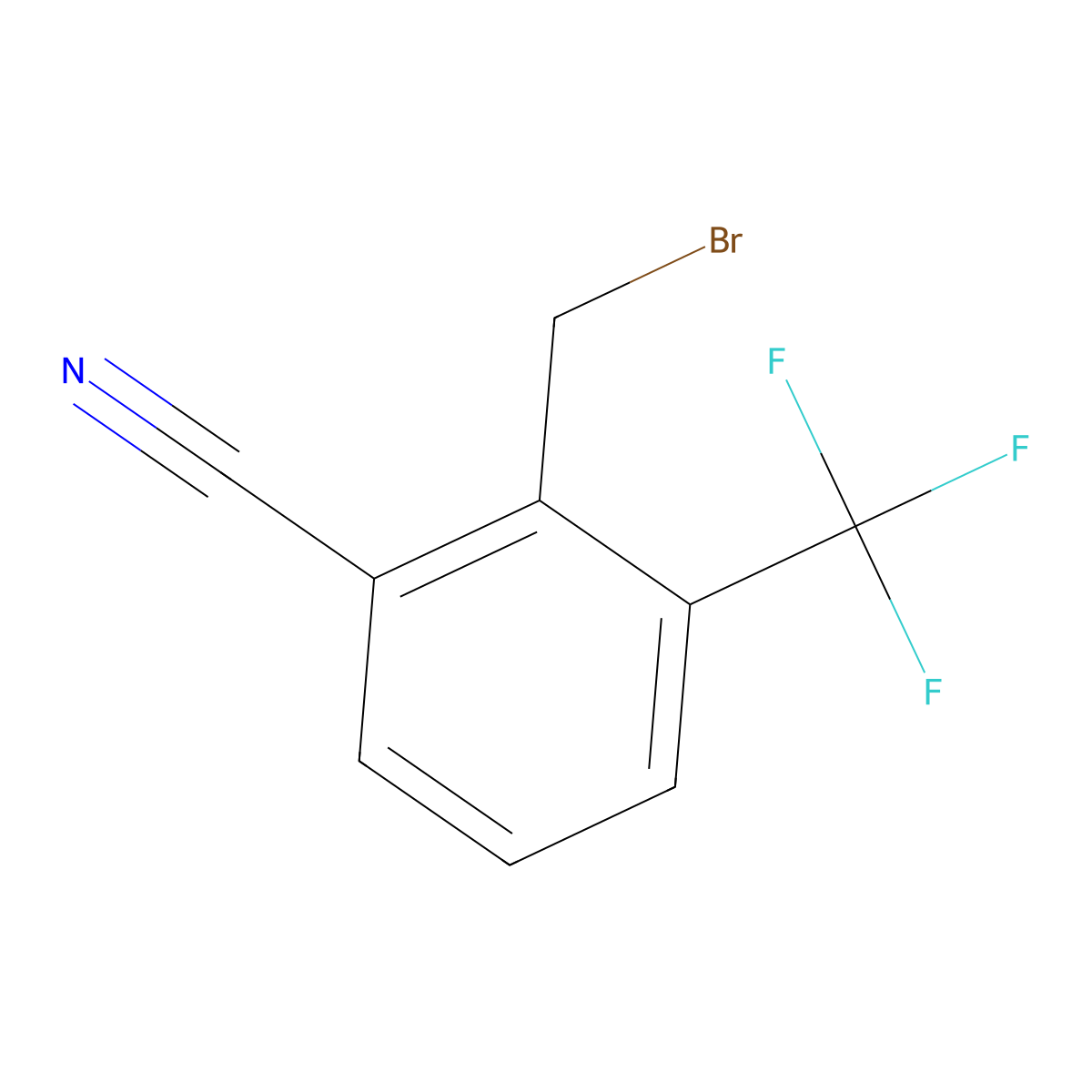 2-(Bromomethyl)-3-(trifluoromethyl)benzonitrile molecular structure, CAS 1803781-90-9
