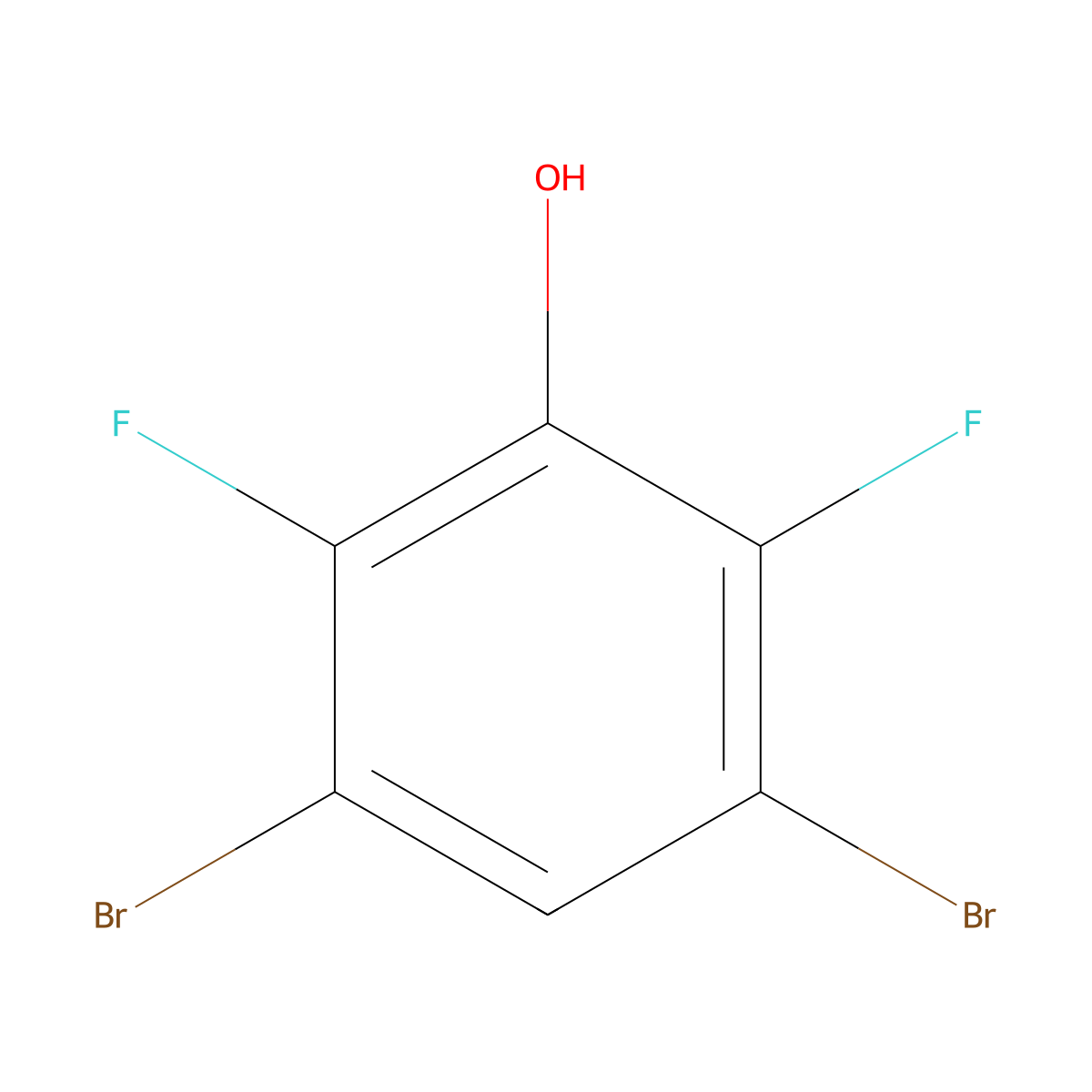 3,5-Dibromo-2,6-difluorophenol molecular structure, CAS 1803783-33-6